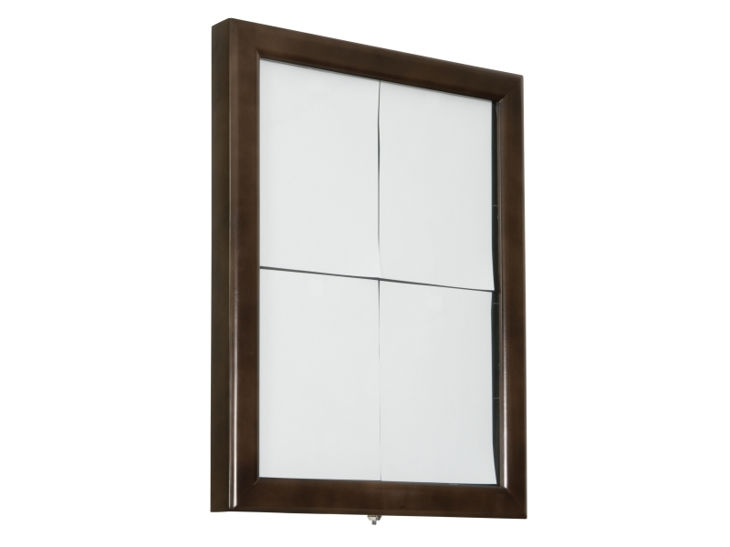 Securit® CLASSIC LED Informationsdisplay panel til 4xA4, mørk brun, hvidt lys