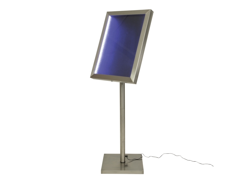 Securit® CLASSIC LED Informationsdisplay panel til 4xA4, stål, hvidt lys