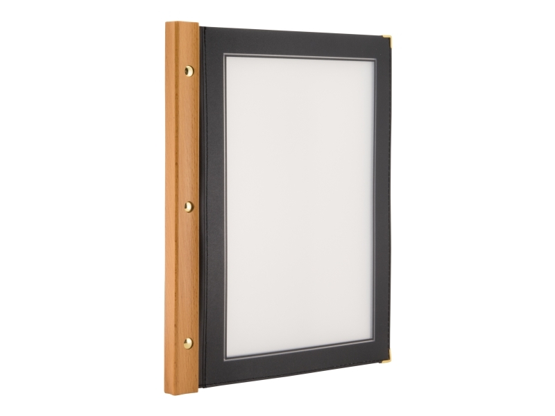 Securit® A4 WOOD menuomslag i sort