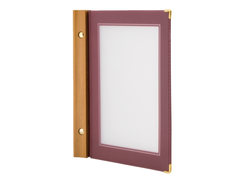 Securit® A5 WOOD menuomslag i vinrød