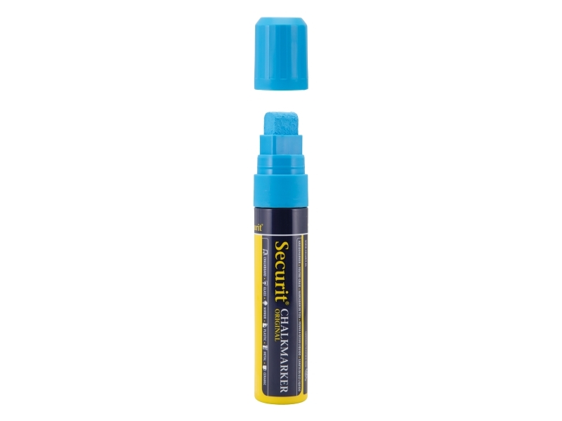 Securit Original Kridtmarker Med Blokspids I Blå
