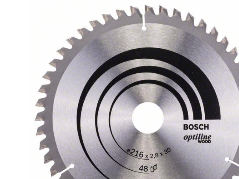 Rundsavklinge til træ Bosch Optiline Wood 216 × 2,8 × 30 mm, 48 tænder