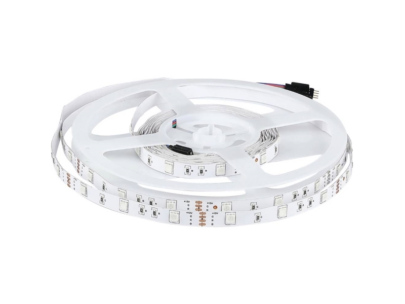 V-tac 6W/m LED juosta, 12V, 30LED/m, RGB, 5 metrų ritė | Belysning - Inomhusbelysning - Strips & Ljusband | GameStuff