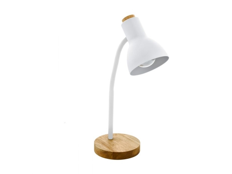 EGLO Veradal, Vit, Trä, Plast, Stål, Trä, IP20, II, E27, 1 lampor | Belysning - Inomhusbelysning - Bordslampa | GameStuff