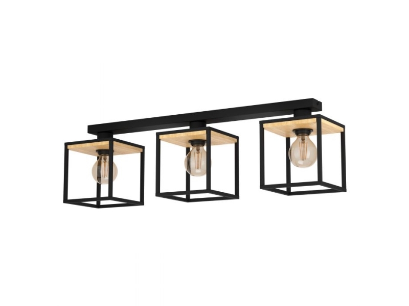 EGLO LIBERTAD LOFT E27 SORT/TRÆ FSC