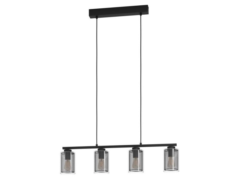 Eglo Zocabon, Schwarz, Transparent, Transparent, Stahl, Glas, Schwarz, Indoor