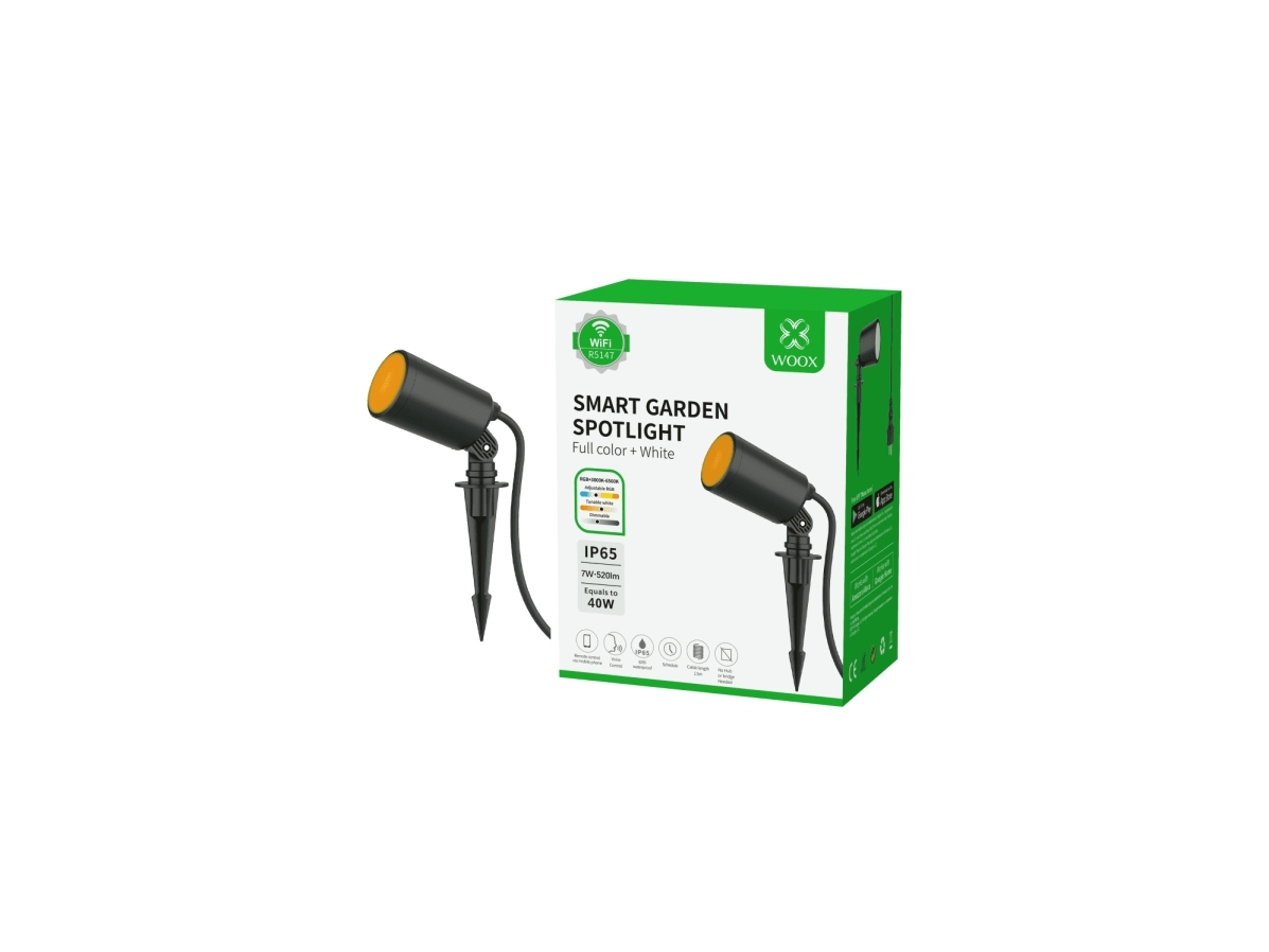 Woox R5147, Intelligent Gulvbelysning, Wi-Fi/Bluetooth, Sort, 802.11B, 802.11G, Wi-Fi 4 (802.11N), Polykarbonat (Pc), Blå, Grøn, Rød