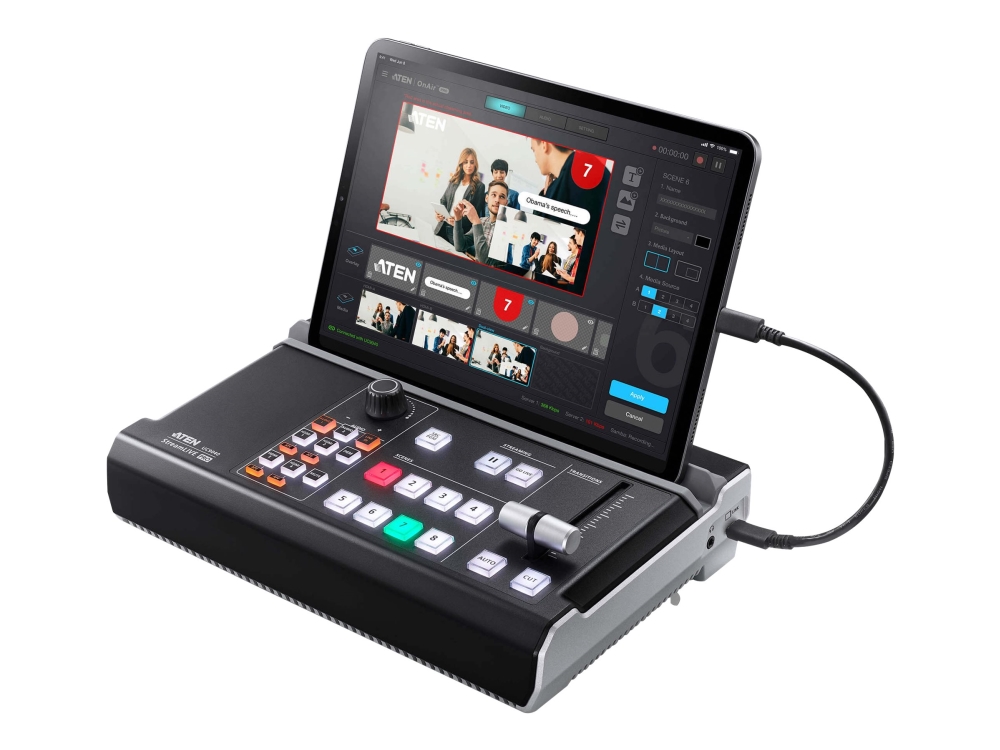 Aten Streamlive Pro All-In-One Mehrkanal Av-Mixer, 4K Ultra Hd, 640 X 480,800 X 600,1024 X 768,1280 X 1024,1600 X 1200,1680 X 1050, 1080P, 2160P, H.