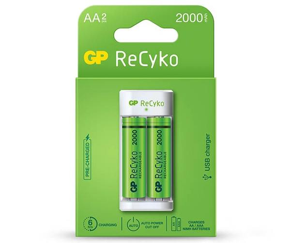 Gp Batteries B51214, Nikkel-Metalhydrid (Nimh), Aa, Aaa, 2 Stk, Batterier Inkluderet
