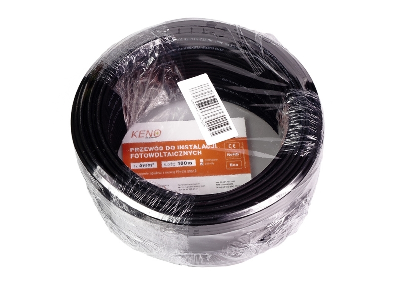 Keno Energy solcellekabel 4 mm² sort, 100m