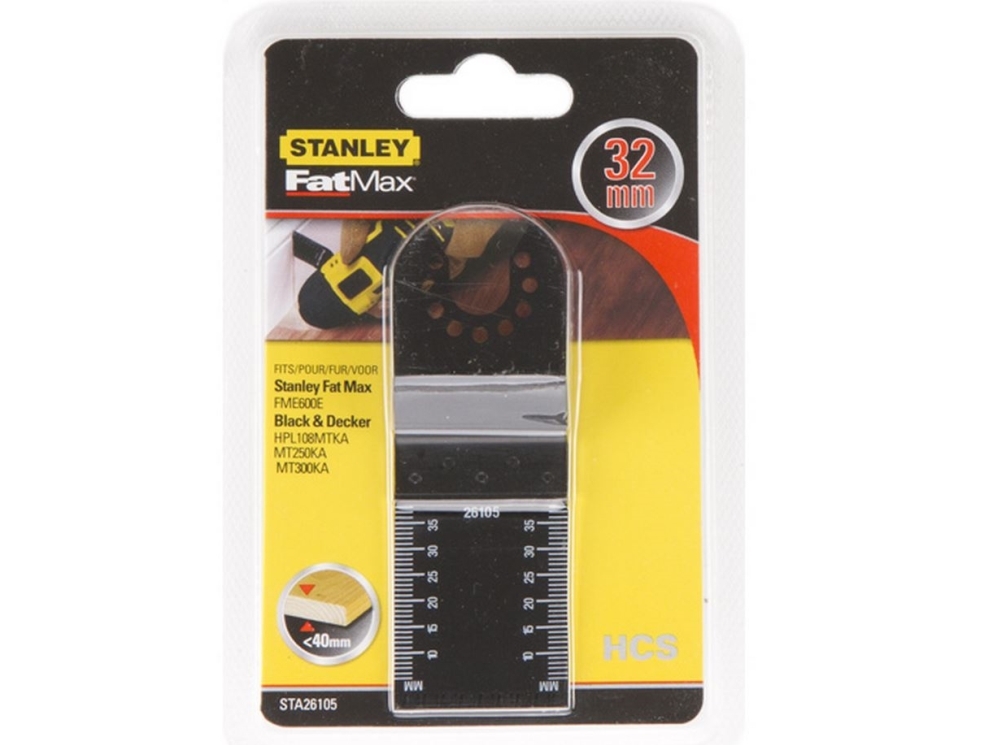 Stanley multicutterblad - kolstål för trä och plast, 32x40mm