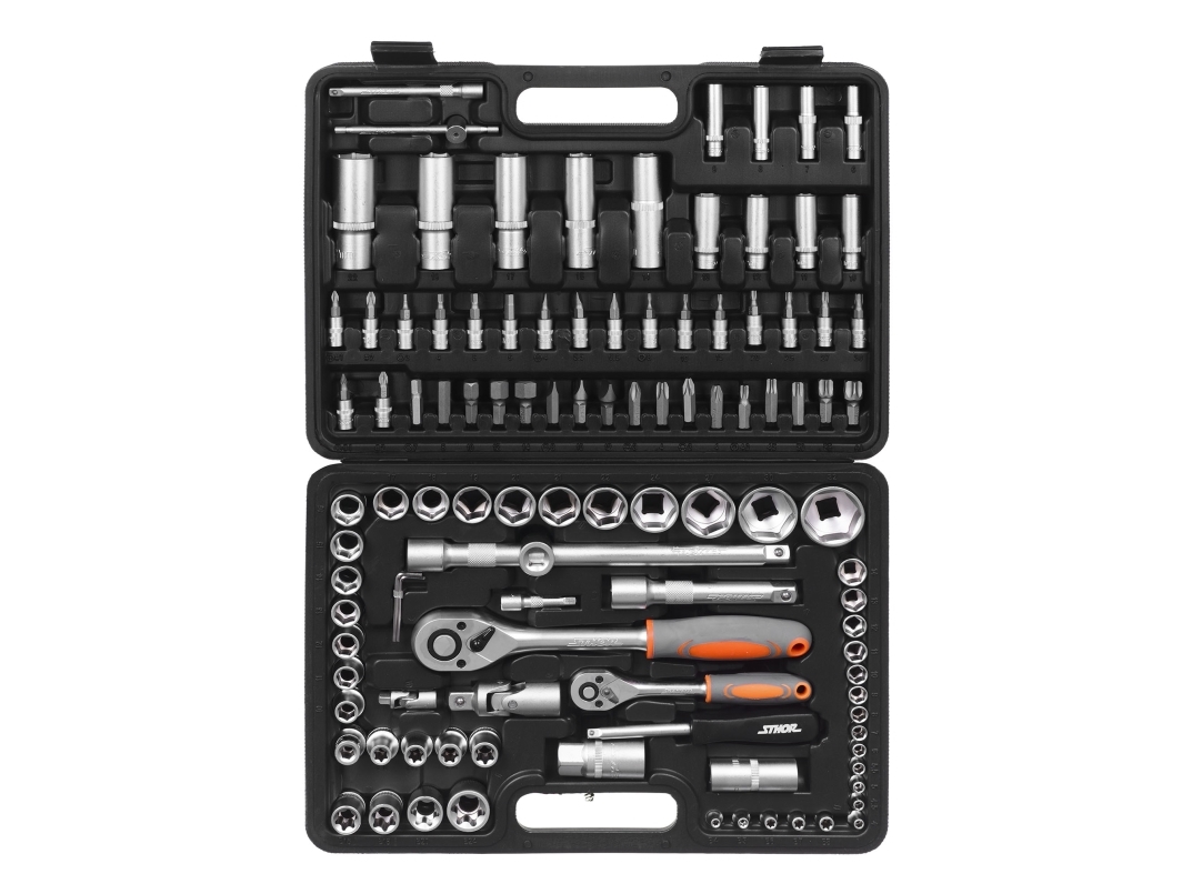 Toya SKRÄTTSSÄTTELSET STHOR 108-STYCKE 1/2" , 1/4" 58685