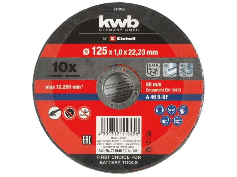 10 kapskivor ex.fin 125x1,0 EH | Elverktyg - DIY - Elverktyg 230V - Kapsåg/geringssåg | GameStuff