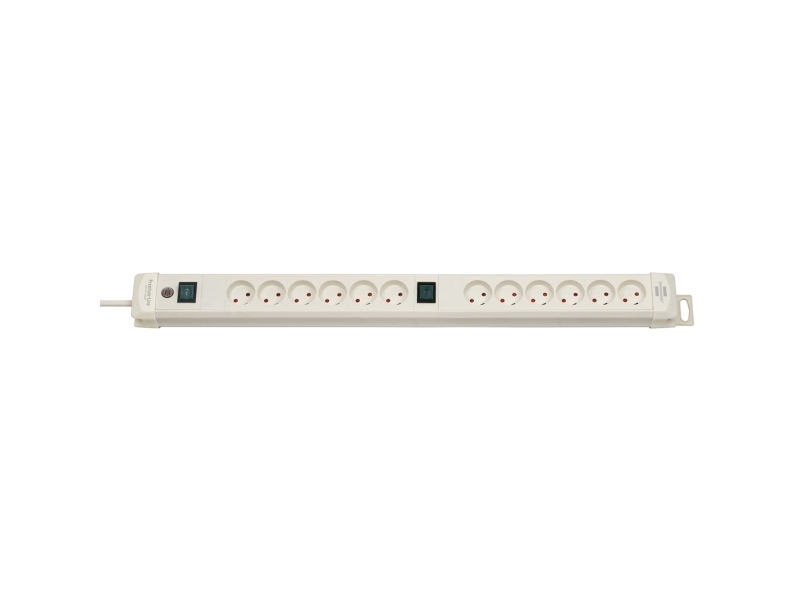 Brennenstuhl Premium-Line - Stikdse med 12 udtag, m/jord og 3 meter ledning m. stikprop, hvid