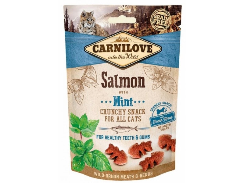 CARNILOVE Crunchy Snack Salmon &amp Mint - Kattleksak med lax och mynta - 50 g | Sällskapsdjur - Katt - Kattgodis | GameStuff