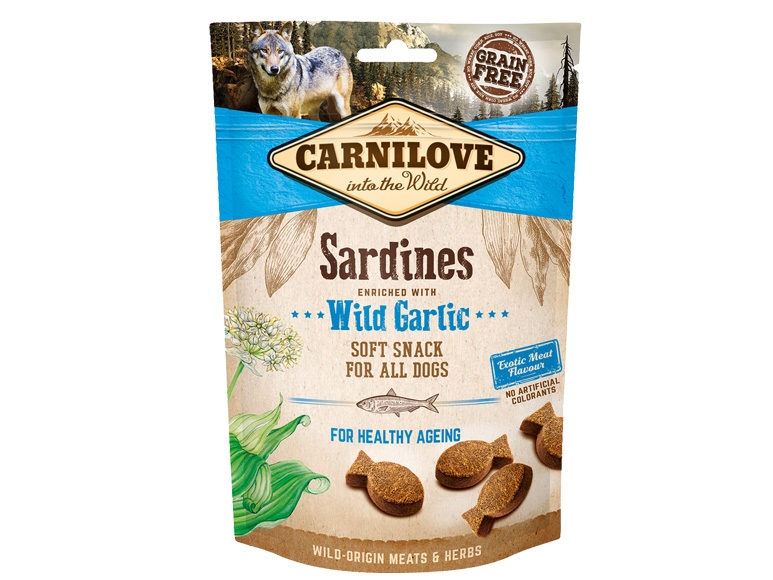Carnilove Semi Moist Snack Sardines Enriched With Wild Garlic - Hundesnacks Mit Sardinen Und Knoblauch - 200 G