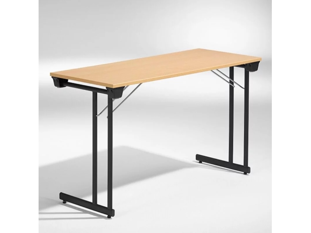 Kongress-Klapptisch Kongress, Buche 1200X500 Mm, Schwarzes Gestell