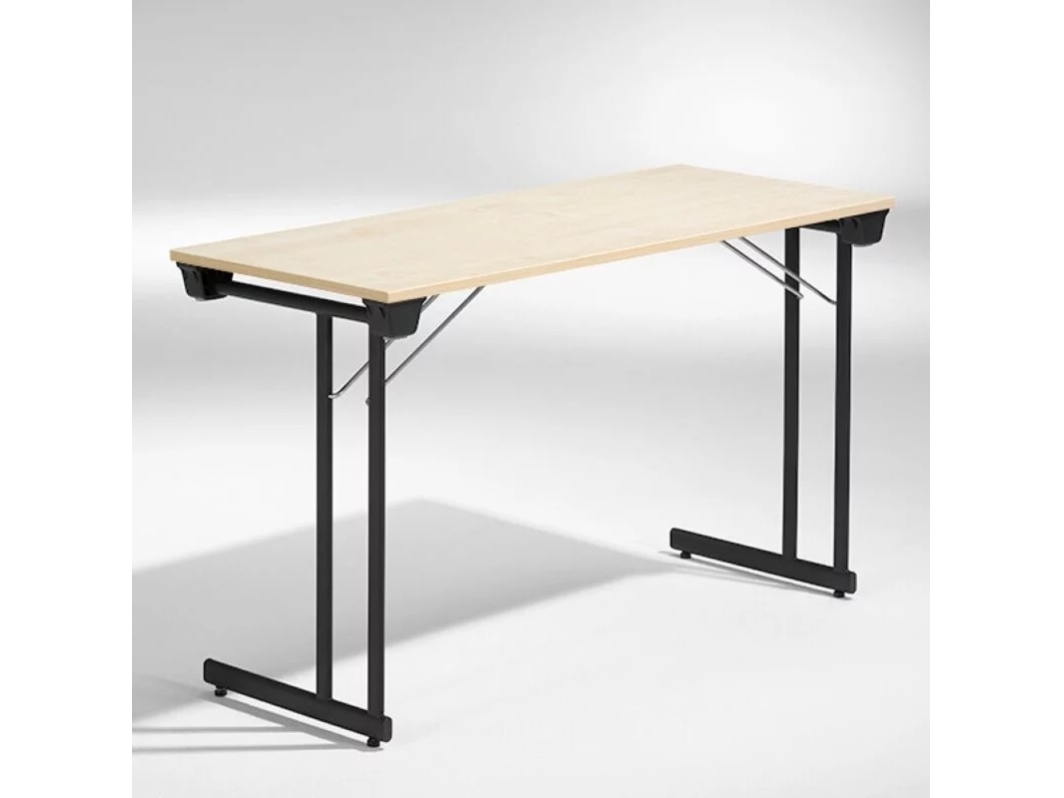 Konferenztisch Klapptisch Kongress, Birke 1200X500 Mm, Schwarzes Gestell