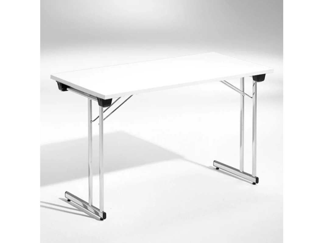 Konferencebord Kongress 1200x600 mm Hvid Krom