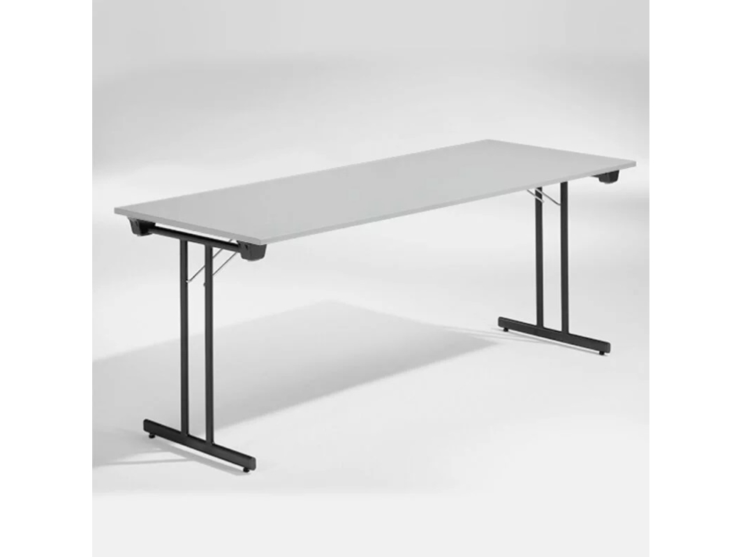 Dinner Klapptisch Lichtgrau 1800X800 Mm Schwarzes Gestell