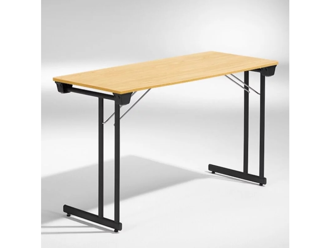 Kongress Klapptisch, Eiche 1200X600 Mm – Schwarzes Gestell