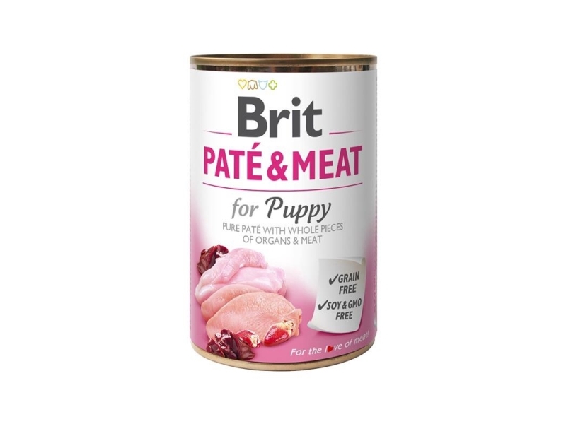 Hundefoder vådfoder Brit Paté & Meat Puppy Kylling 400 g