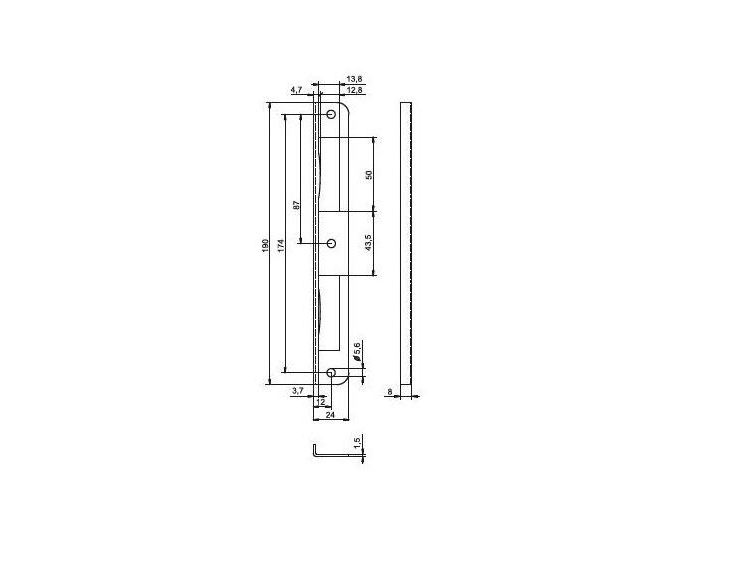 Lob Strike Plate Rk93 White Zinc
