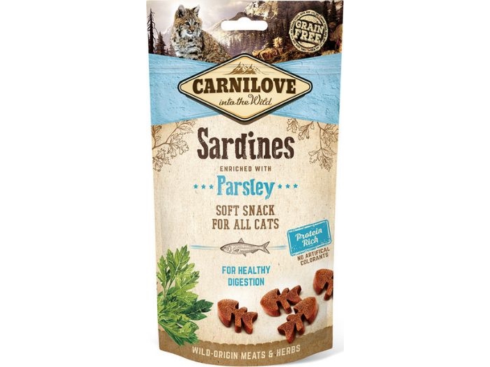 Carnilove Semi-Moist Snack Sardinen &Amp Parsley - Kattegodbid Med Sardiner Og Persille - 50 G