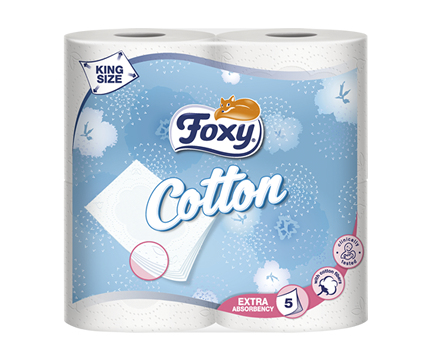 Toiletpapir Foxy Cotton - 5-lags, 4 ruller