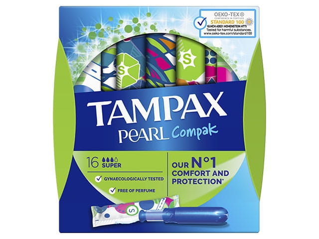 TAMPAX Pearl Compak Super, 16 styck | Kläder & Säkerhet - Säkerhetsutrustning - Första hjälpen | GameStuff