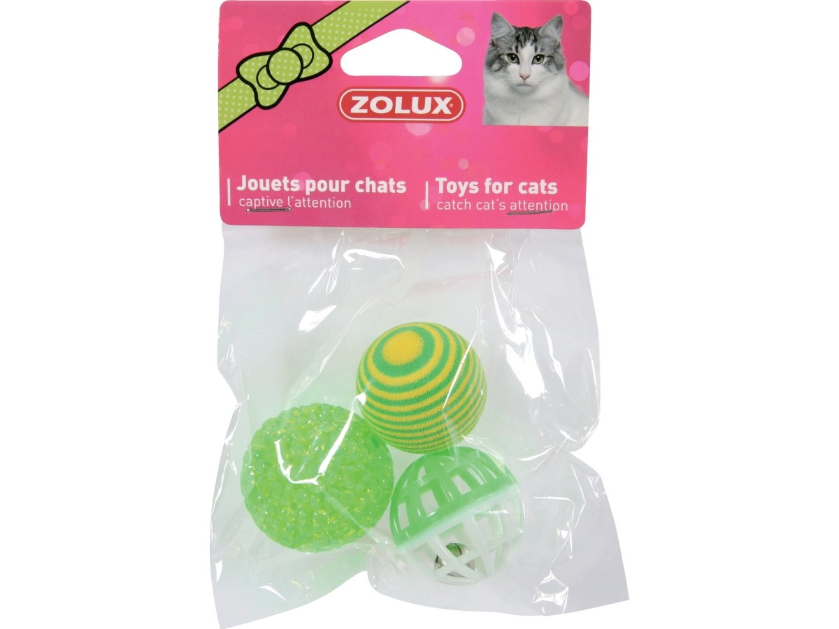 Zolux Cat toys 3 different balls 4 cm | Sällskapsdjur - Katt - Katt leksaker | GameStuff
