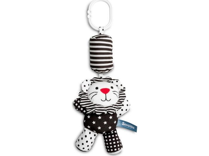 Sensillo Sort/Hvid Barnevognspendel Løve