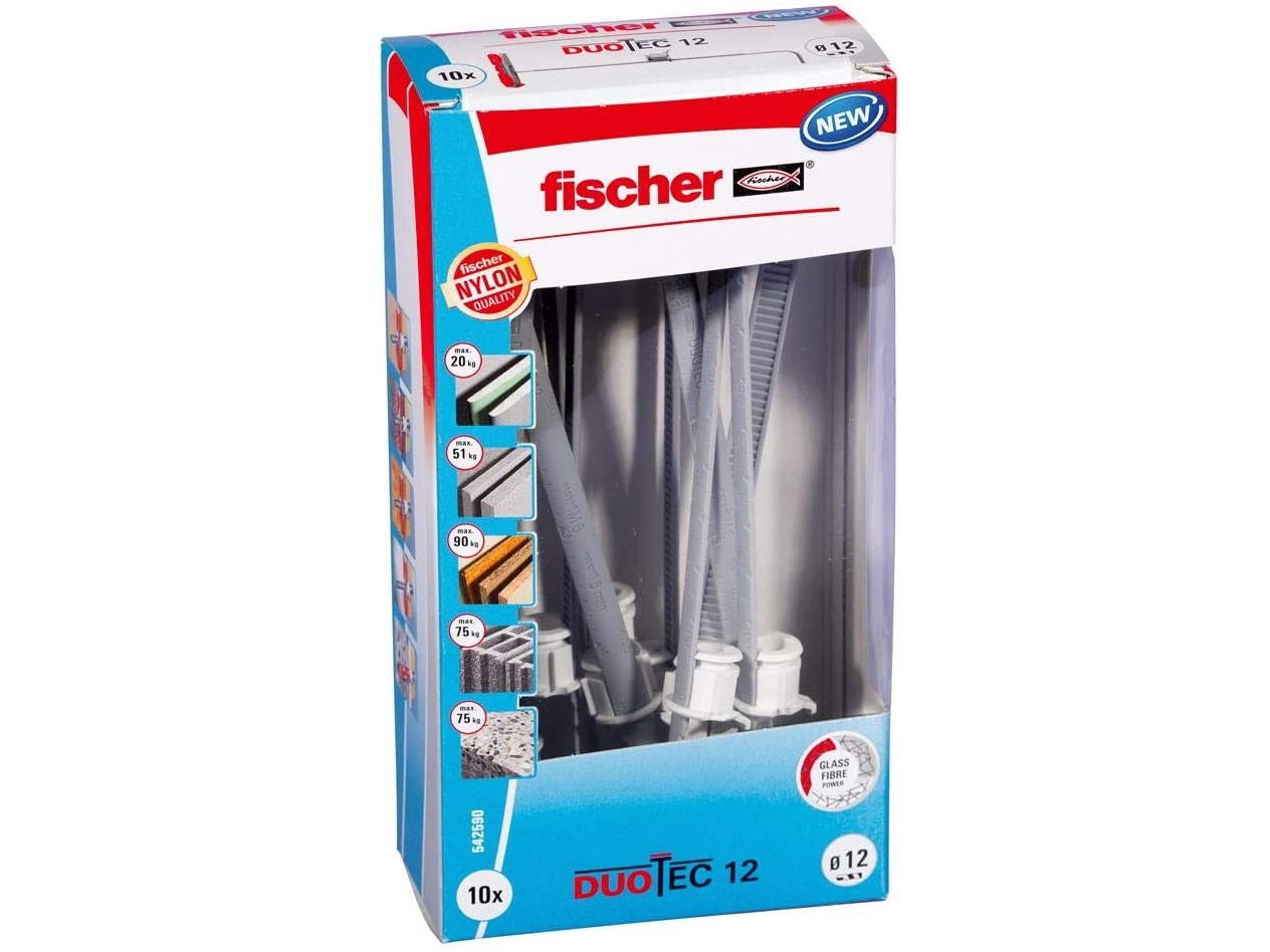 Fischer Duotec gipsdybel Ø12mm - Skrue str. 5,0-6,0 mm, pakke a 10stk | Verktyg & Verkstad - Infästning - Råpluggar och pluggar | GameStuff