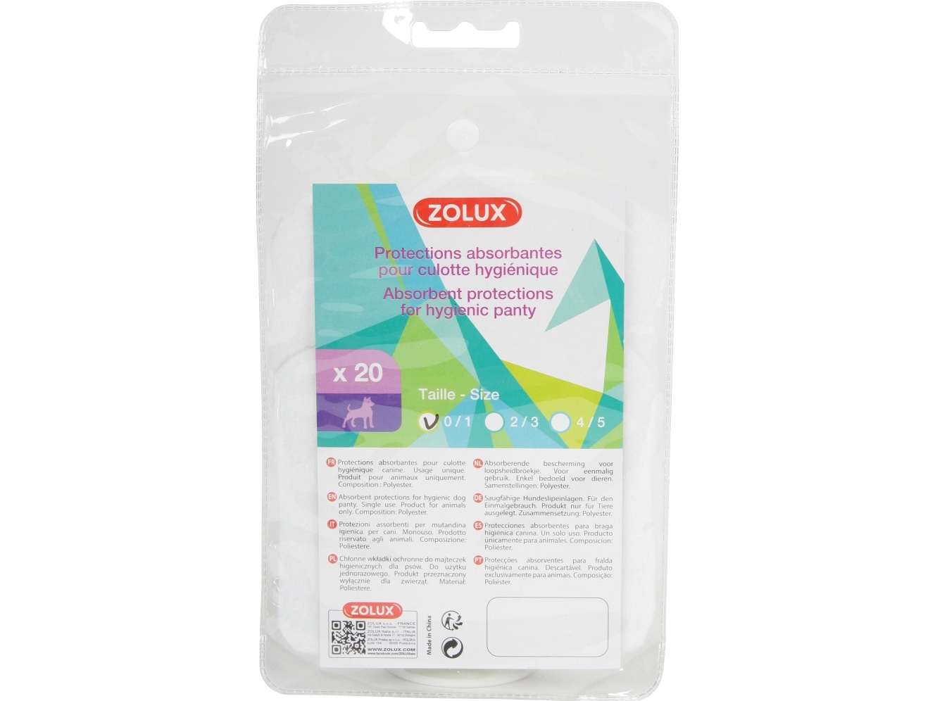 Zolux S0-S1 dog term hygienblöjor 20st 125x10x230mm | Sällskapsdjur - Hund - Skötsel & Hygien | GameStuff