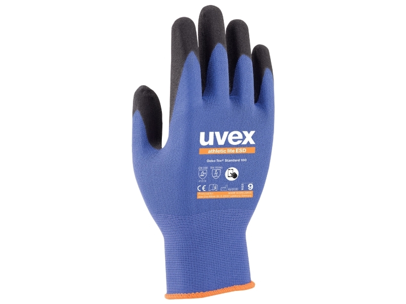 Uvex 60035, Fabrikshandsker, Anthracit, Blå, Voksen, Unisex, Beskyttelse Mod Elektrostatisk Udladning (Esd), 1 Stk