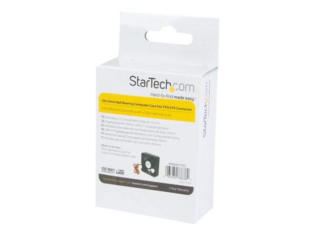 Startech.Com 50X10mm Kugelgelagerter Ersatzlüfter Für Computergehäuse Mit Tx3/Lp4-Anschluss - 3-Pin-Gehäuselüfter - Tx3-Lüfter - 50Mm-Lüfter (Fan5x1t