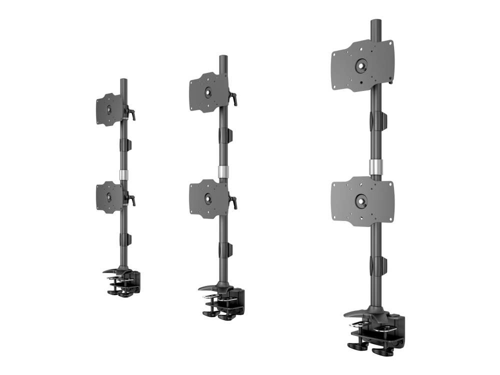 Multibrackets M - Monteringssæt (3 Klemmer, 3 Standere) - For 6 Lcd Displays - Aluminium, Stål - Sort - Skærmstørrelse: 24"-32" - Skrivebordsmonterba