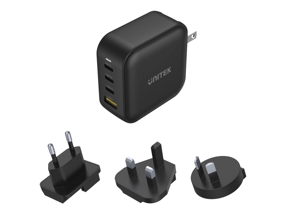 Unitek Travel Quad, Indoor, Ac, Schwarz