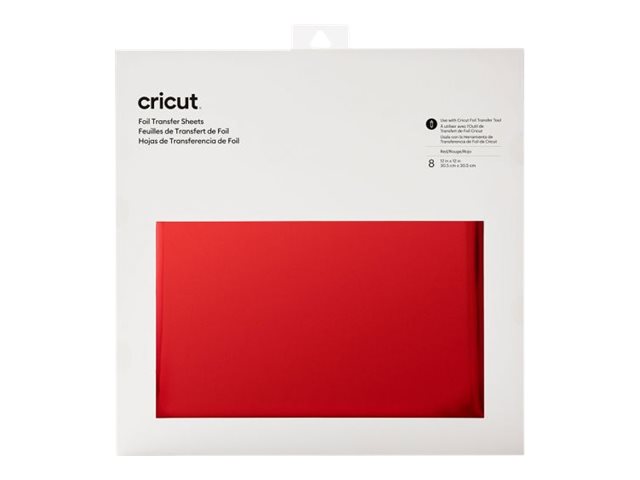 Cricut - Folietransferark - 30.5 X 30.5 Cm - 8 Ark - Rød