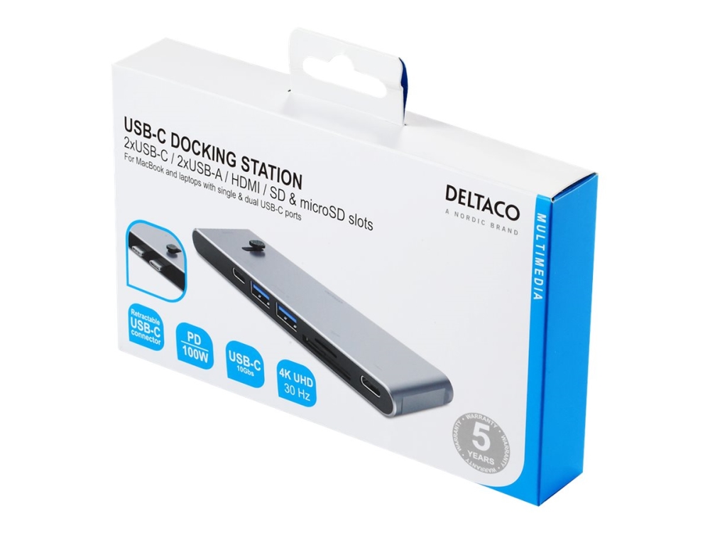 Deltaco-of Usb-c Mb Docking Station Hdmi/sd/reader - Usb hub