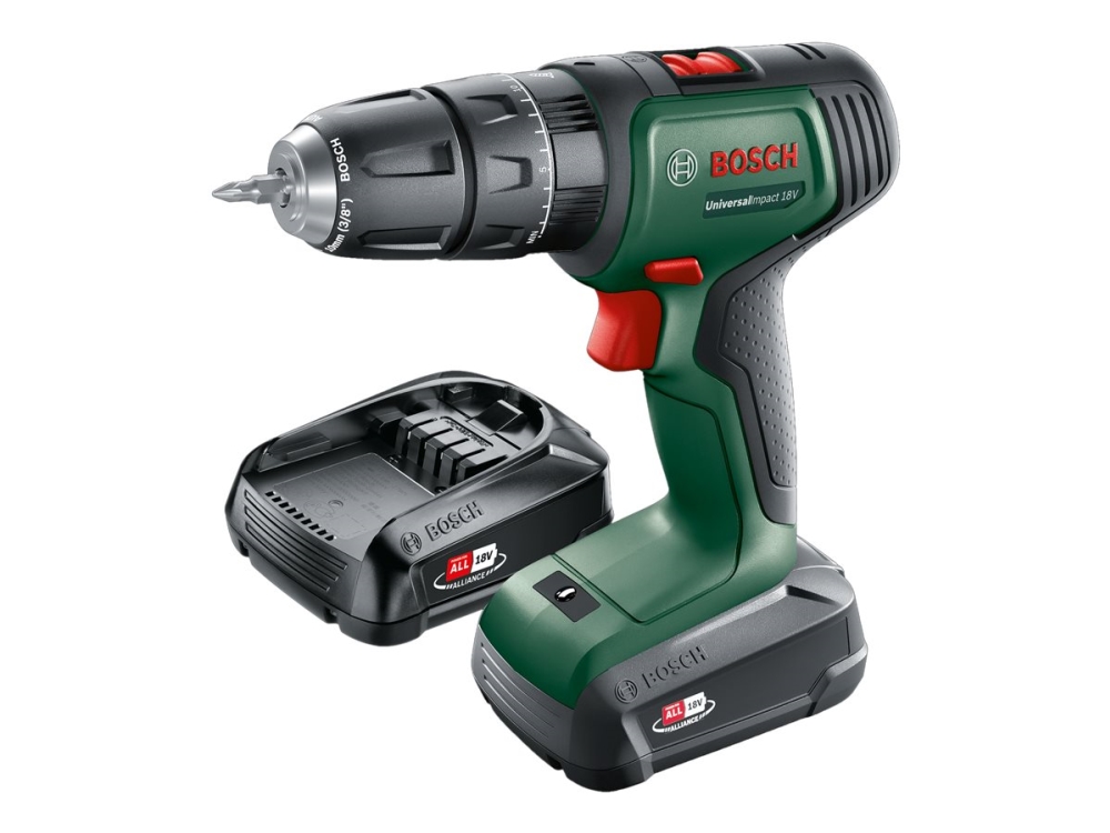 Bosch AKKUSLAGBOREMASKINE UNI IMPACT 18V 2X1,5
