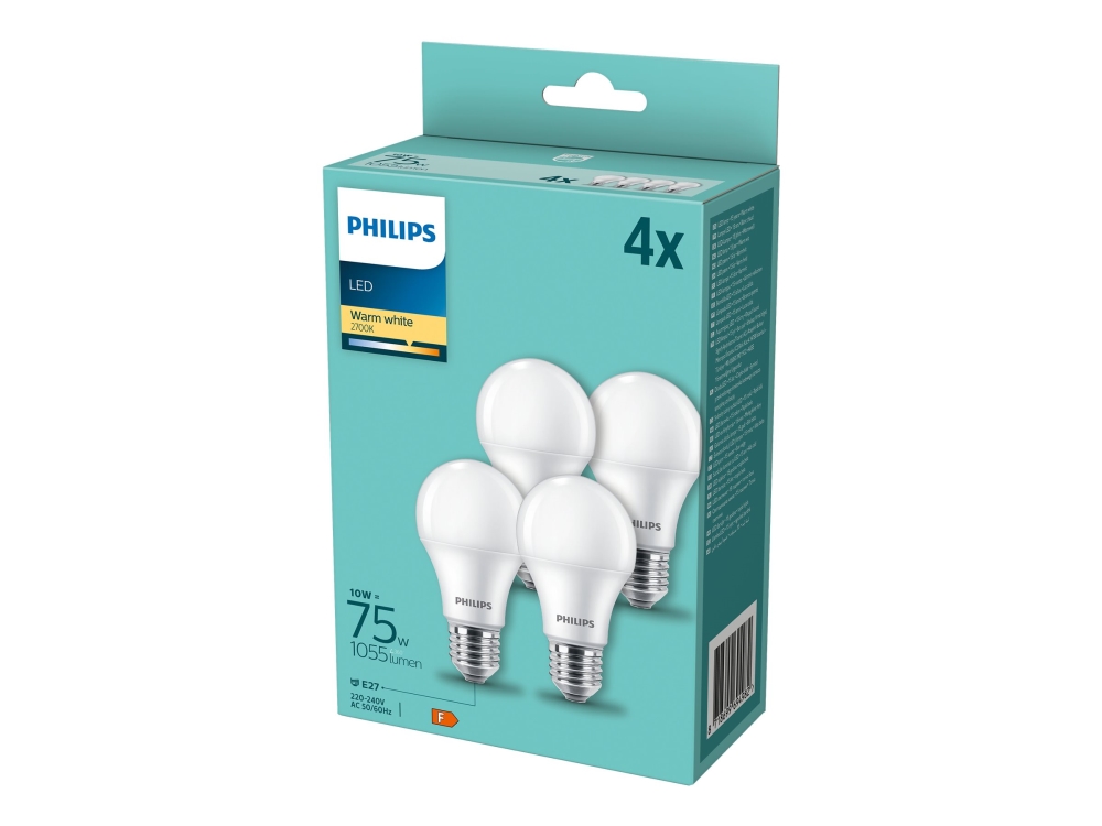 Led 75W Standard, E27, Varm Hvid, Frosted, 4-Discount Pakke