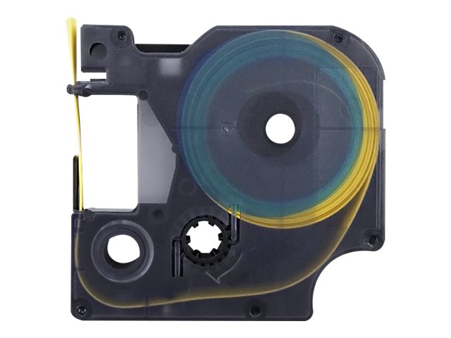 Qoltec - Sort På Gul - Rulle (1,2 Cm X 1,5 M) 1 Kassette Varmekrympetape - Til Dymo Labelmanager 350, 350D