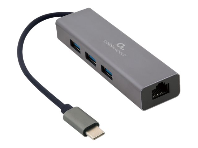 Gembird A-Cmu3-Lan-01, Usb 3.2 Gen 1 (3.1 Gen 1) Type-C, 10,100,1000 Mbit/S, Ieee 802.1Q, Ieee 802.1P, Ieee 802.3Az, Ieee 802.3X, Grau, Usb 3.2 Gen 1