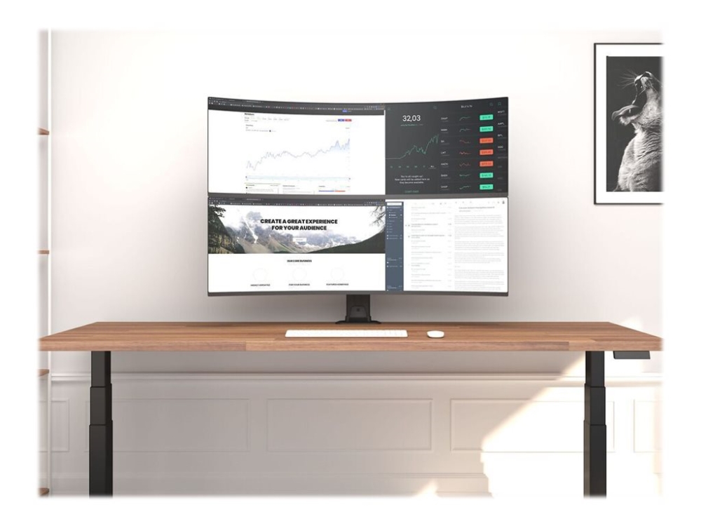 Multibrackets M VESA Desktopmount HD Dual - Monteringssats - för 2 välvda LCD-skärmar - stål - svart - skärmstorlek: 32-50 - disk-monteringsbar | Datortillbehör - Bildskärmar & Tillbehör - Fästen | GameStuff