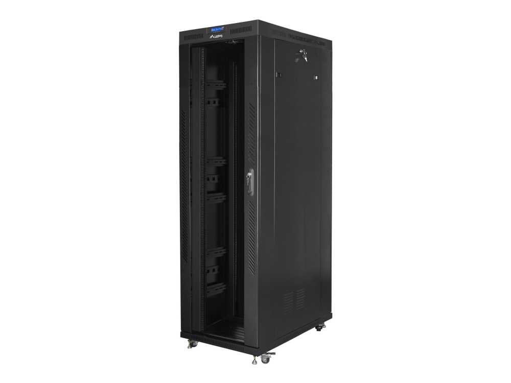 Lanberg - Rack Skap - Med 4 Kjølevifter, Display - Svart, Ral 9004 - 42U - 19"
