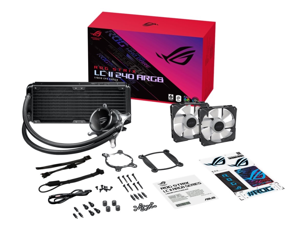 Asus Rog Strix Lc Ii 240 Argb Kylsystem Med Vatska Till Processorn Elementstorlek: 240 Mm För: Lga1150 Lga1151 Lga1155 Lga1156 Lga1200 Lg