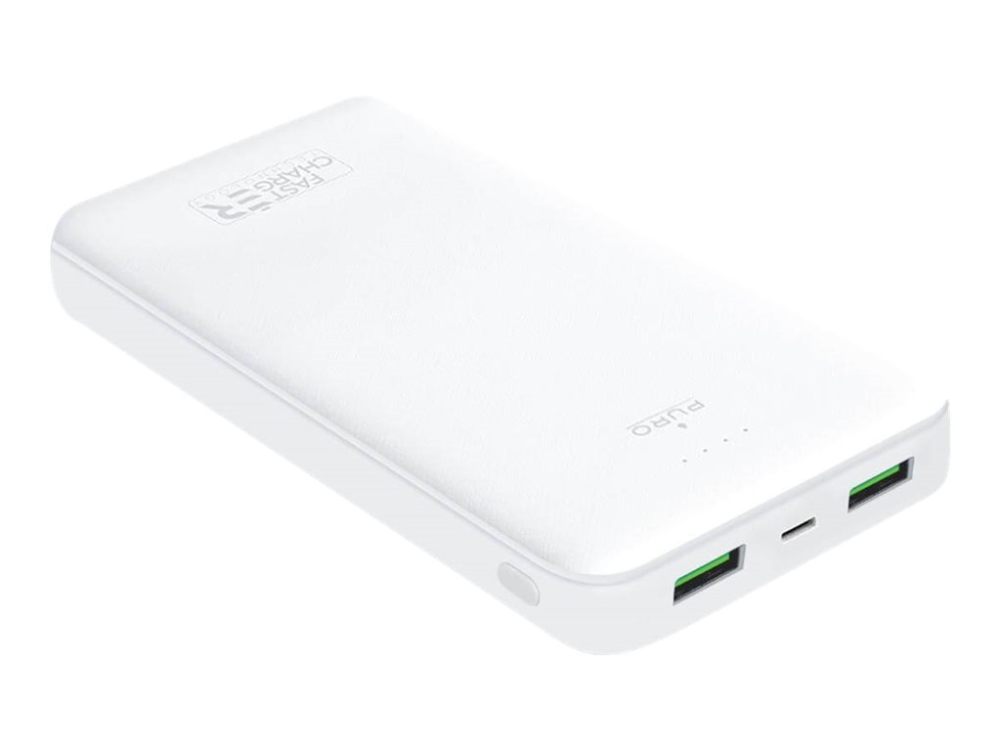 PURO - Strömförsörjningsbank - 20000 mAh - 12 Watt - 2.4 A - Fast Charge - 3 utdatakontakter (2 x USB, 24 pin USB-C) - vit | Tele & GPS - Batteri & Laddare - Strömförsörjningsbanker | GameStuff
