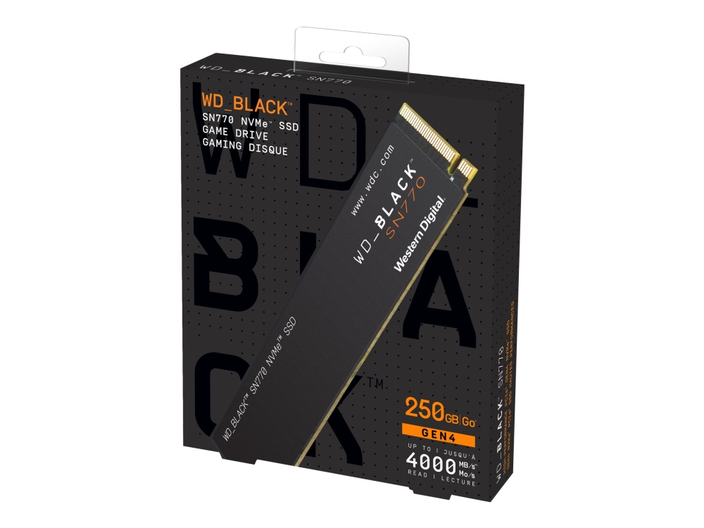 WD_BLACK SN770 WDS250G3X0E - SSD - 250 GB - inbyggd - M.2 2280 - PCIe 4.0 x4 (NVMe)