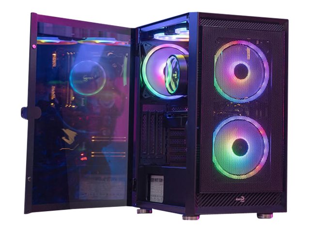 Aerocool Graphite - Mid-Tower - Atx - Seitenwand Mit Fenster (Gehärtetes Glas) - Ohne Netzteil (Atx) - Schwarz - Usb/Audio